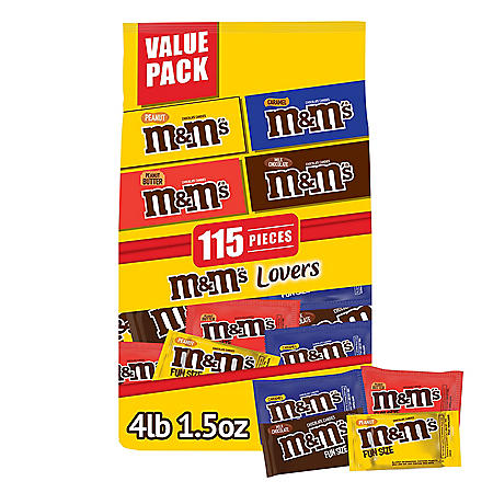 M&M'S Chocolate Candy Assorted Fun Size Bulk Variety Pack (115 ct., 4 lbs.)