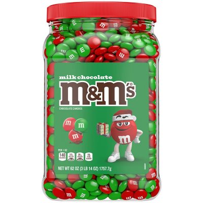 M&M's ® Milk Chocolate Candies Plain Christmas Mix 62 Ounce Jar