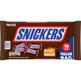 Snickers Chocolate Candy Bars, Fun Size, 70 pcs.