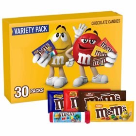 M&M'S Variety Pack Chocolate Candy, Full Size, 30 pk.