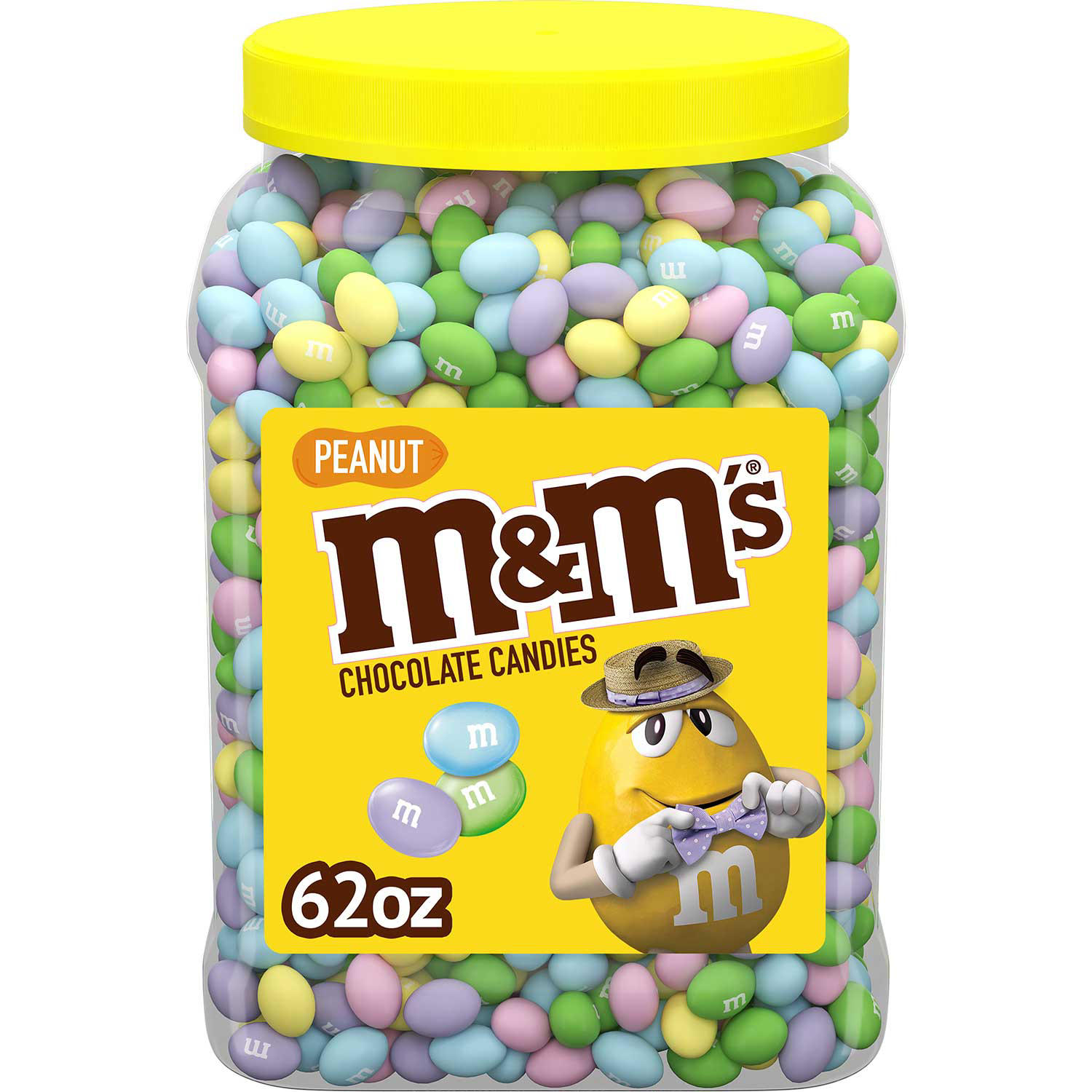 M & M'S Peanut Chocolate Pastel Easter Candy Jar (62 oz.)