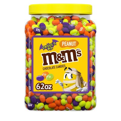 M&M's Peanut Milk Chocolate Candy, Featuring Purple Candy Bulk Jar (62 Ounce)