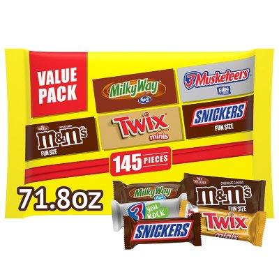 Mars, Maltesers, M&M's, Twix and more Funsize Milk Chocolate Party Bag 600g
