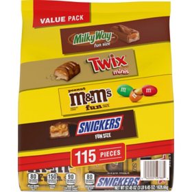 Mars Milk Chocolate Variety Pack Candy, 115 pcs.