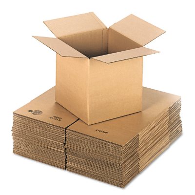 Top Pack Supply Open Top Bin Boxes, 4 x 12 x 4 1/2, Kraft (Pack of 50)