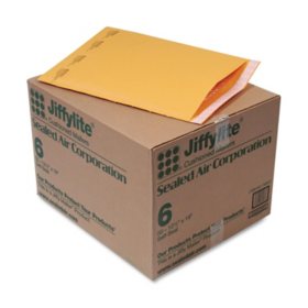 Sealed Air - Jiffylite Self-Seal Mailer, Side Seam, #6, 12 1/2 x 19, Golden Brown, 50 per Carton