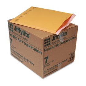 Sealed Air - Jiffylite Self-Seal Mailer, Side Seam, #7, 14 1/4 x 20, Golden Brown, 50 per Pack
