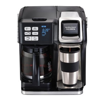 Hamilton Beach FlexBrew® Dual Coffee Maker with Milk Frother Black &  Stainless Steel - 49949