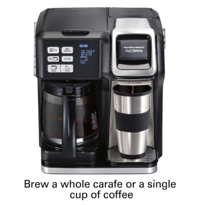 Hamilton Beach 49976 FlexBrew Trio 2-Way Single Serve Coffee Maker & Full  12c Pot, Compatible with K-Cup Pods or Grounds, Combo, Black 