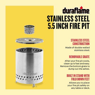 Duraflame Stainless Steel Tabletop Mini Fire Pit (5.5) - Sam's Club