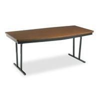 Barricks Economy Conference Folding Boat Table, Walnut/Black (Select Size)