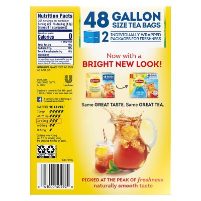 Lipton Iced Tea, Gallon Size Tea Bags (48 ct.) - Sam's Club