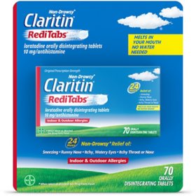 Claritin 24 Hour Non-Drowsy Allergy Medicine RediTabs 70 ct.