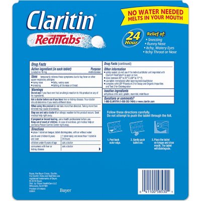 Claritin 24 Hour Non Drowsy Allergy Medicine Reditabs 70 Ct Sam S Club