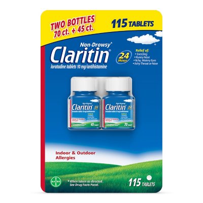 Claritin 24 Hour Non-Drowsy Allergy Medicine Tablets (115 ct.) - Sam's Club