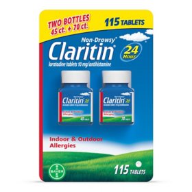 Claritin 24 Hour Non-Drowsy Allergy Medicine Tablets 115 ct.