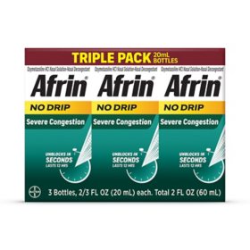 Afrin No-Drip Severe Congestion Nasal Spray 20 ml./pk., 3 pk.