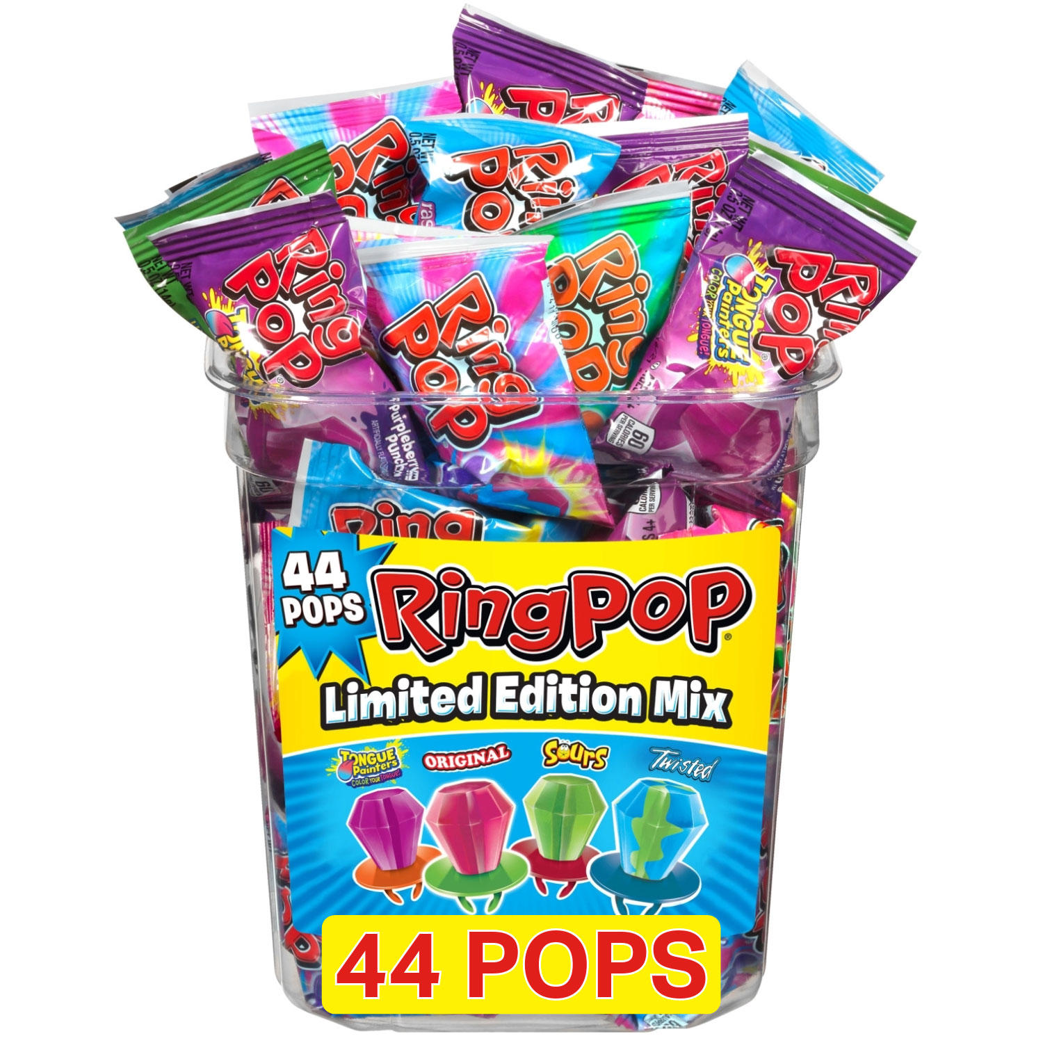 Ring Pop Lollipop Candy, Assorted Variety Pack (0.5 oz, 44 ct.)