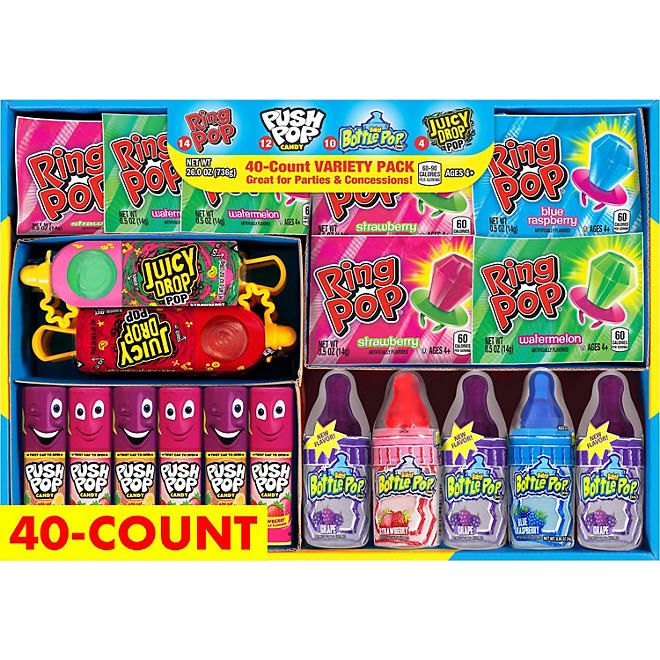 Ring Pop Baby Bottle Lollipop Variety Pack, 40 ct.