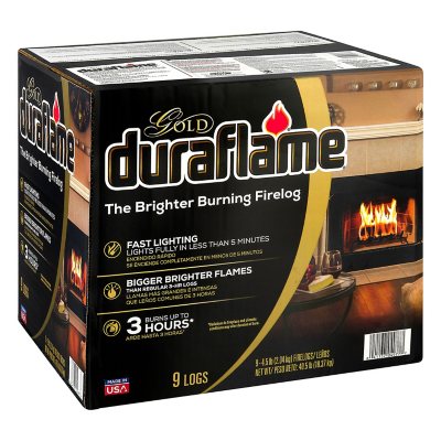 Duraflame Gold Ultra Premium 4 5 Lb Firelogs 9 Pack Case 3 Hour Burn Sam S Club