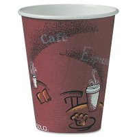 Dart Solo Bistro Design Hot Drink Paper Cups, 8 oz., Maroon (500 ct.)