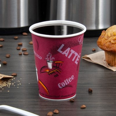  6 oz Paper Cups for Coffee and Tea - Decorated Office  Disposable Water Paper Cups : Health & Household