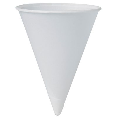 Solo® Flat Bottom Paper Water Cup - 4 oz., White