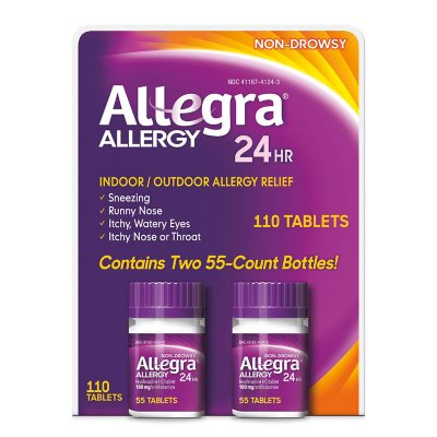 Allegra 24 Hour Allergy Relief 180 mg. (110 ct.) - Sam's Club