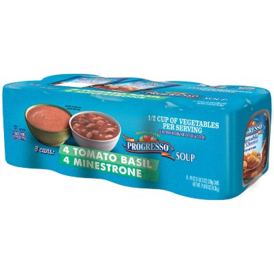 Progresso Tomato Basil & Minestrone Soup Variety Pack (19 oz. can, 8 ct