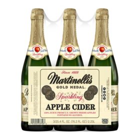 Martinelli's Sparkling Apple Cider 25.4 oz., 3 pk.