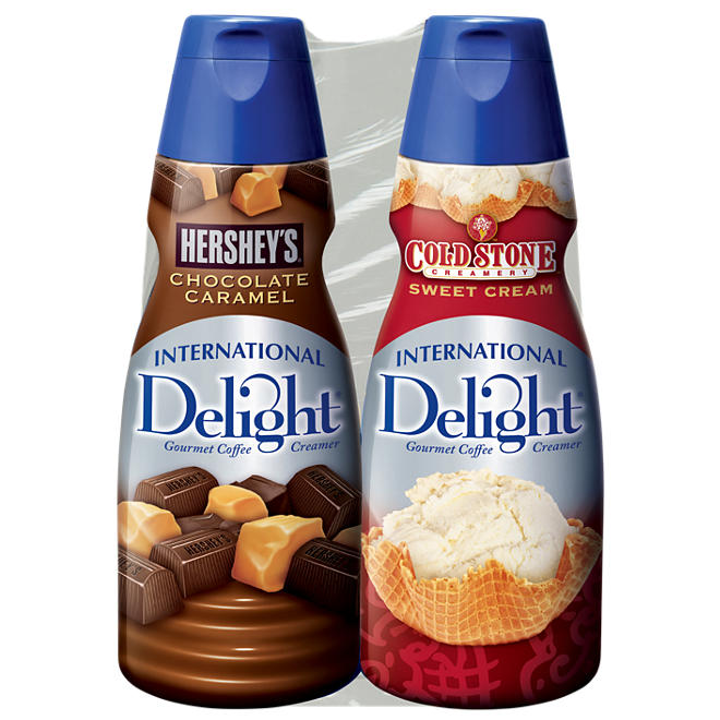 International Delight Hershey's Chocolate Caramel & Coldstone Sweet Cream Coffee Creamer - 32 oz. bottles - 2 pk.