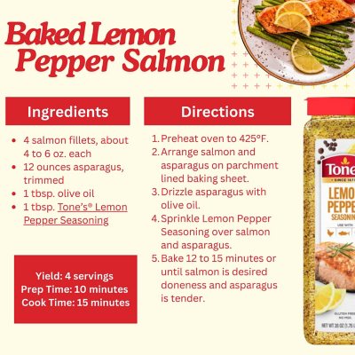 Tone's Lemon Pepper Seasoning (28 oz.) - Sam's Club