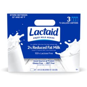 Lactaid 2% Reduced Fat Milk, Lactose Free 1/2 gal., 3 pk.