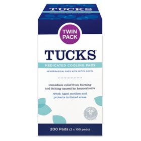 Tucks Medicated Cooling Pads With Witch Hazel Twin Pack (200 ct.)