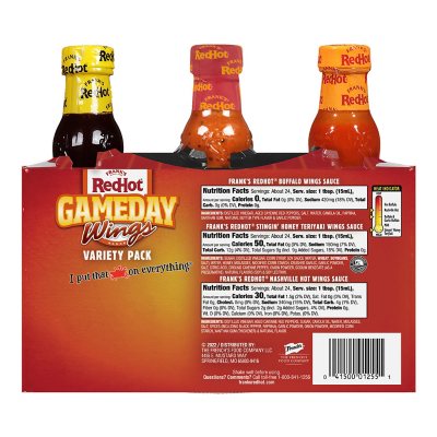 Frank's RedHot Gameday Wing Sauce, Variety Pack (3 pk.) - Sam's Club