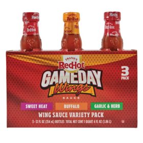 Frank's Red Hot Wing Sauce Variety Pack 12 oz., 3 pk.