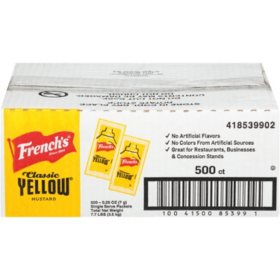 French's Mustard Single-Serve Packets 5.5 g., 500 ct.