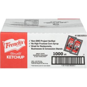 French's Tomato Ketchup Single-Serve Packets 1,000 ct.