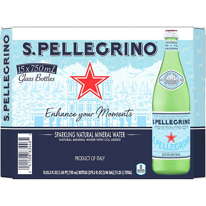 S.Pellegrino Sparkling Natural Mineral Water 25.3 fl. oz., 15 pk.