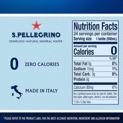 Bulk San Pellegrino Sparkling Water, 1L Glass Bottle (12 Pack