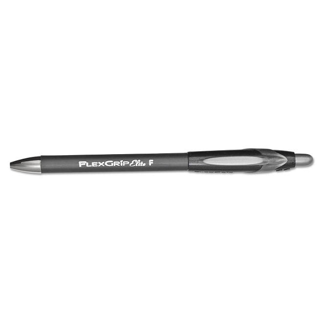 Paper Mate - FlexGrip Elite Ballpoint Retractable Pen, Black Ink, Fine -  Dozen