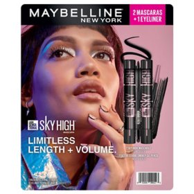 Maybelline New York Sky High Mascara + Gel Pencil Eyeliner, Black