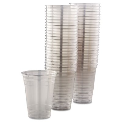 Disposable Plastic Cups 12 oz Ultra Clear PET Drinking Cups 100 Pack 