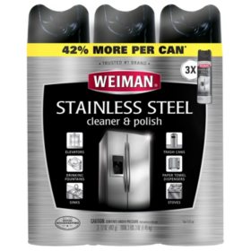 Weiman Stainless Steel Cleaner Polish 17oz 3pk Sam S Club