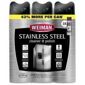 Weiman Stainless Steel Kitchen and Home Appliance Cleaner & Polish, 17 oz., 3 pk.