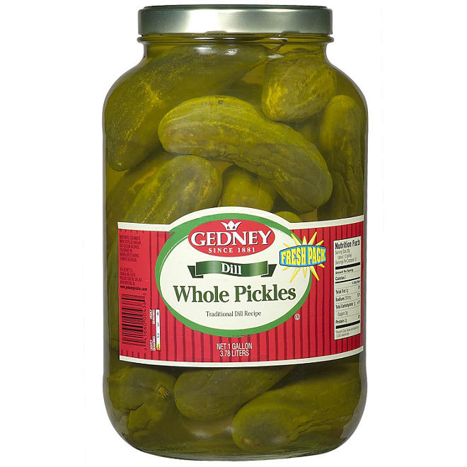 Gedney Fresh Pack Whole Dill Pickles - One Gallon - 128 oz.