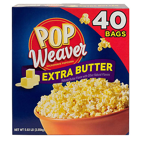 Pop Weaver Extra Butter Microwave Popcorn (40 ct.) - Sam's Club