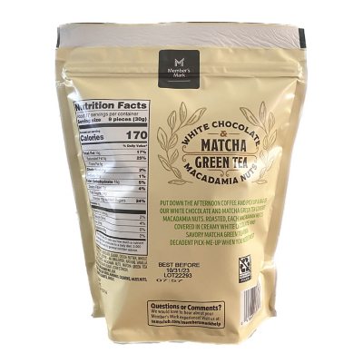 Member's Mark White Chocolate and Matcha Green Tea Covered Macadamia Nuts  (18 oz.) - Sam's Club