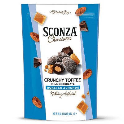 Sconza Crunchy Toffee Milk Chocolate Almonds 20 oz. Sam's Club