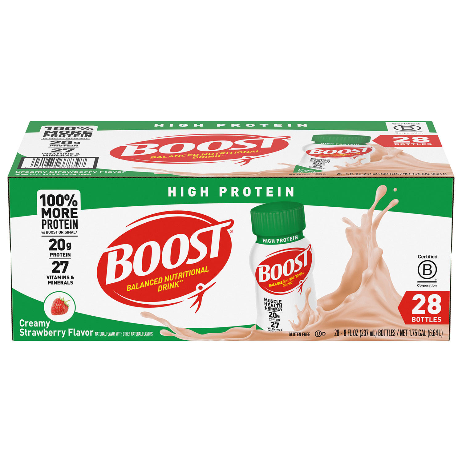 BOOST 20g High Protein Nutritional Drink, Strawberry (8 fl. oz, 28 ct.)